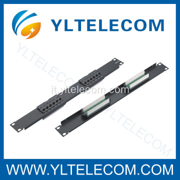 1U 19 pollici 12port Patch Panel cat. 5e e Cat. 6 tipo